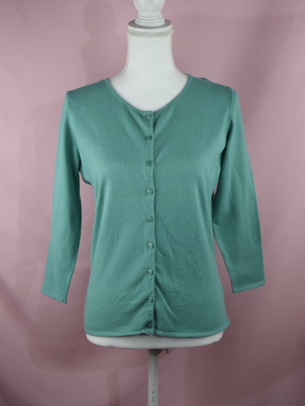 Talbots Teal Blue 3/4 Sleeve Button Front Cardigan | Size S